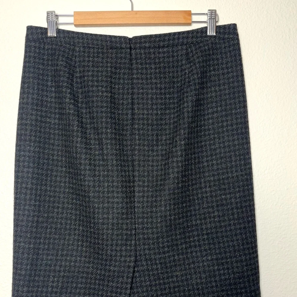 J. Crew Colorblock pencil skirt in houndstooth wool blend women's 8 Black & Gray